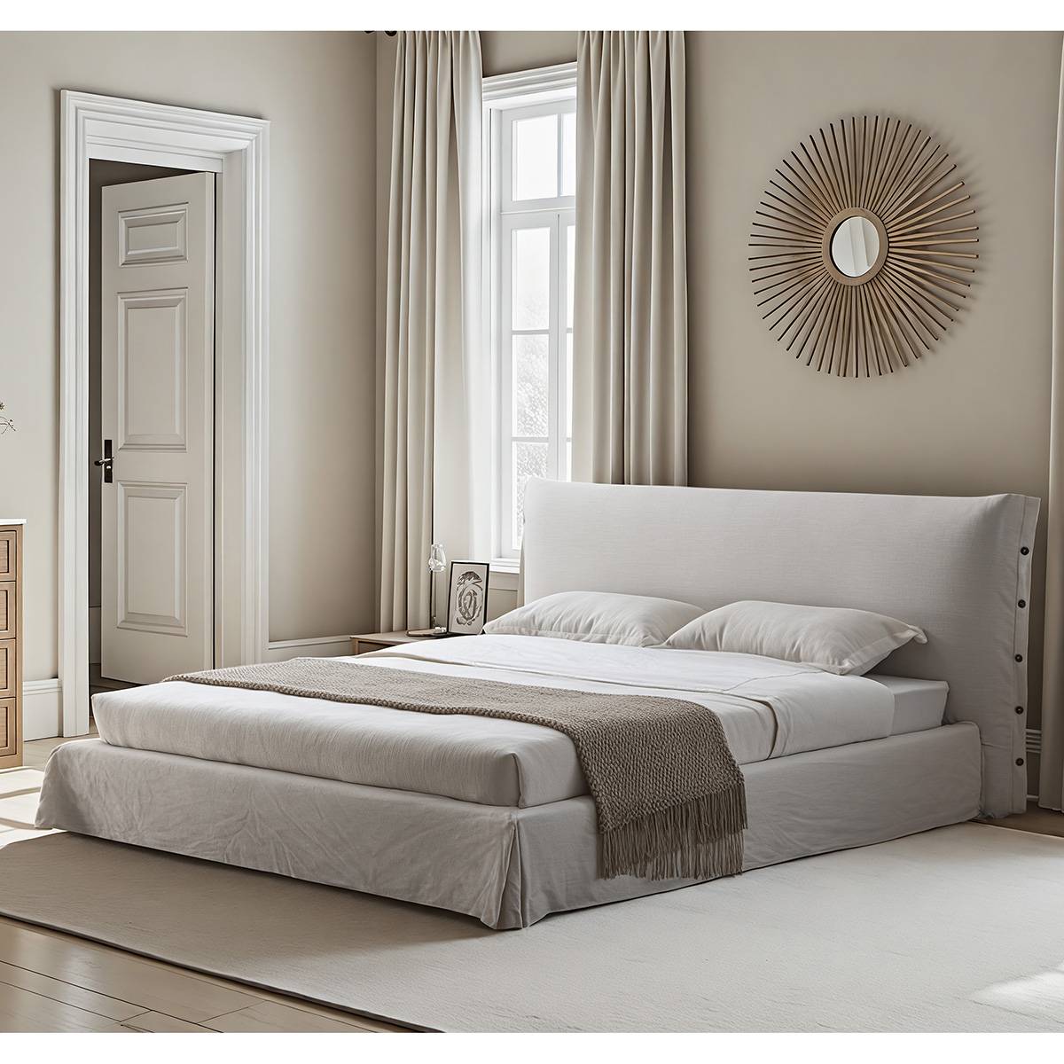 Fabric Upholstered Bed (B02-4135)