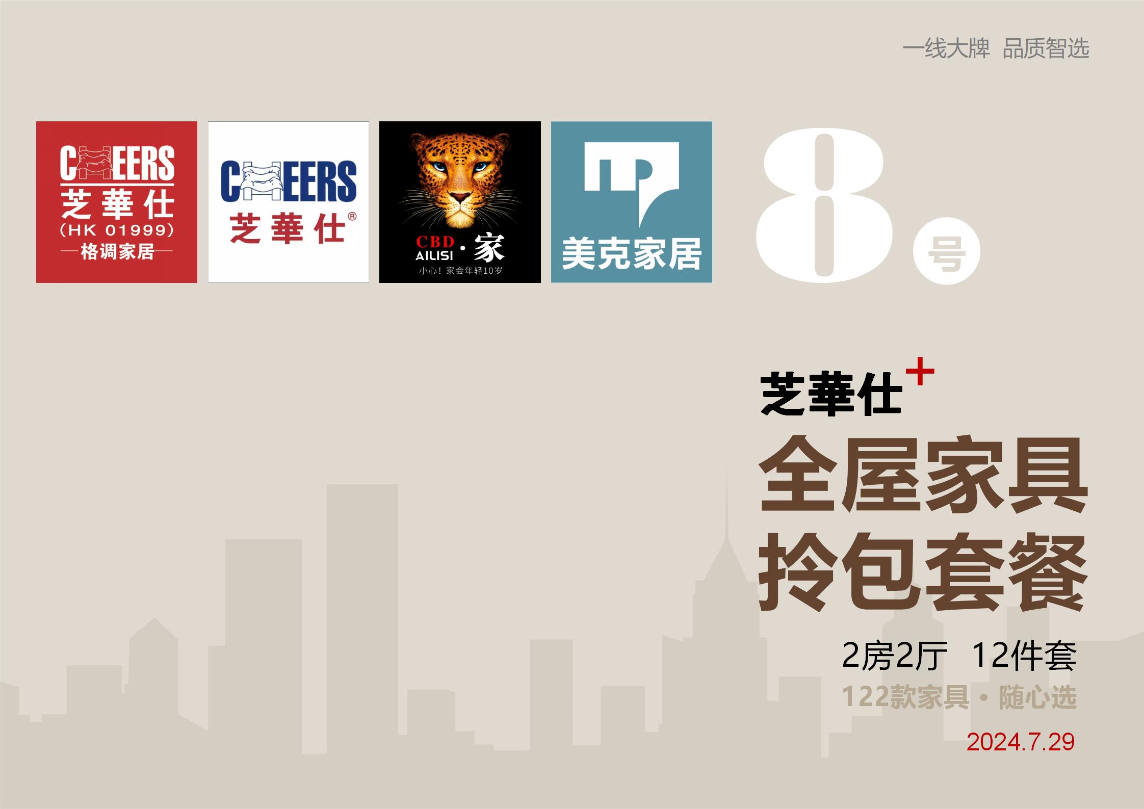 Brand logos and package title with city skyline background