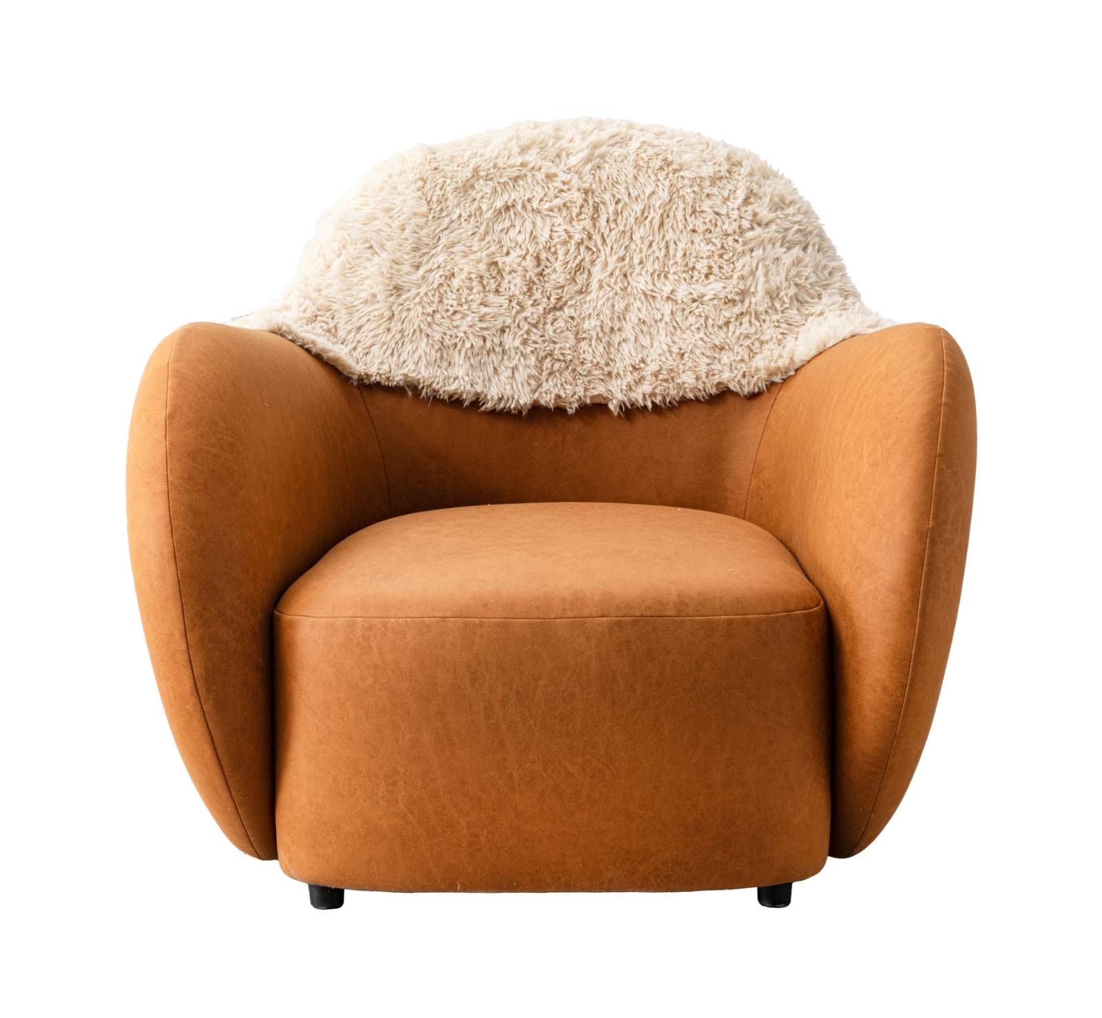 Close-up of the armchair seat and armrest showing fabric texture