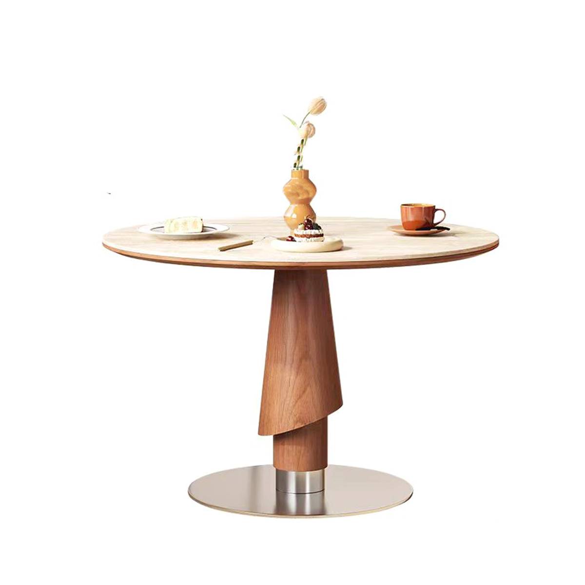 Travertine Sintered Stone Round Dining Table (Z87-T-050)