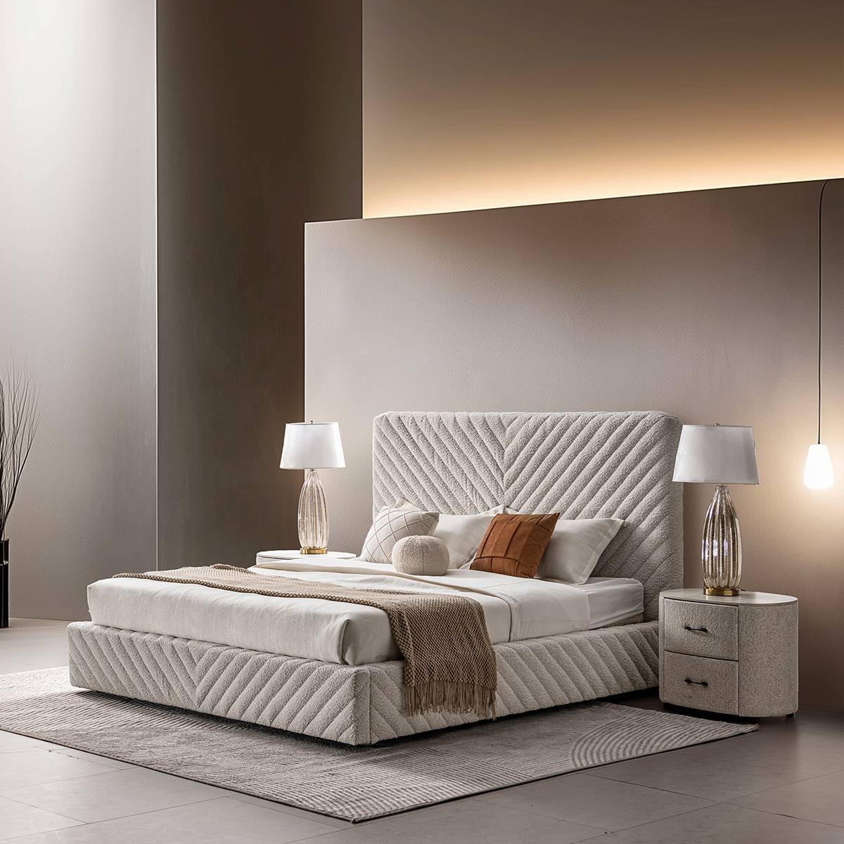 Fabric Upholstered Bed (B02-4118)