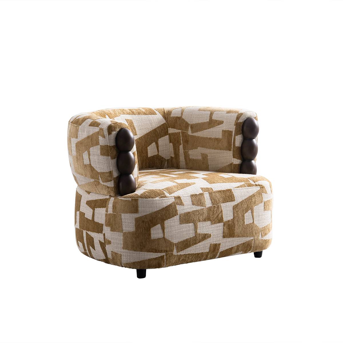 Side view of the geometric pattern lounge chair