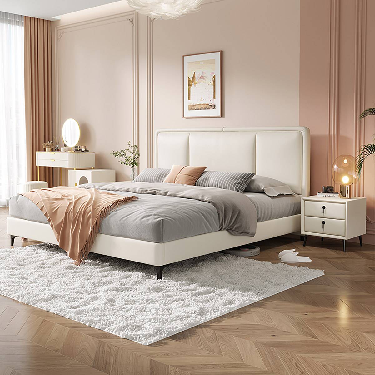 Eco-Leather Upholstered Bed (A72-9886)