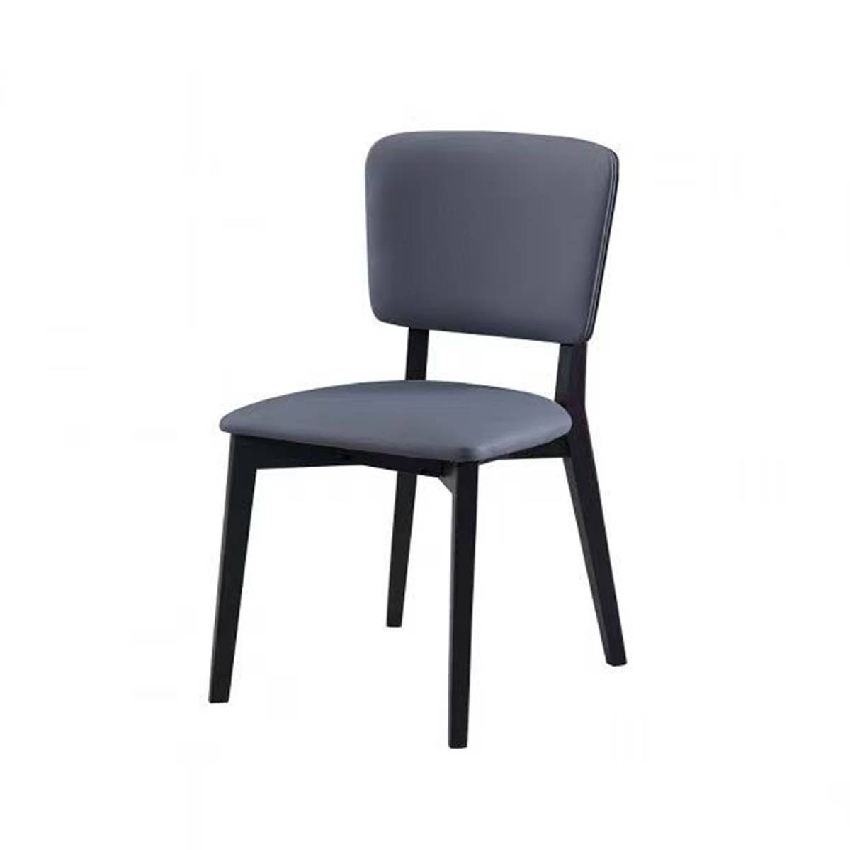 Blue dining chair with black wooden legs
