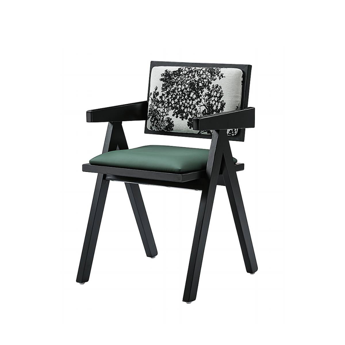 Dining Chair with Armrests and Solid Wood Legs (Z67-A3816B)