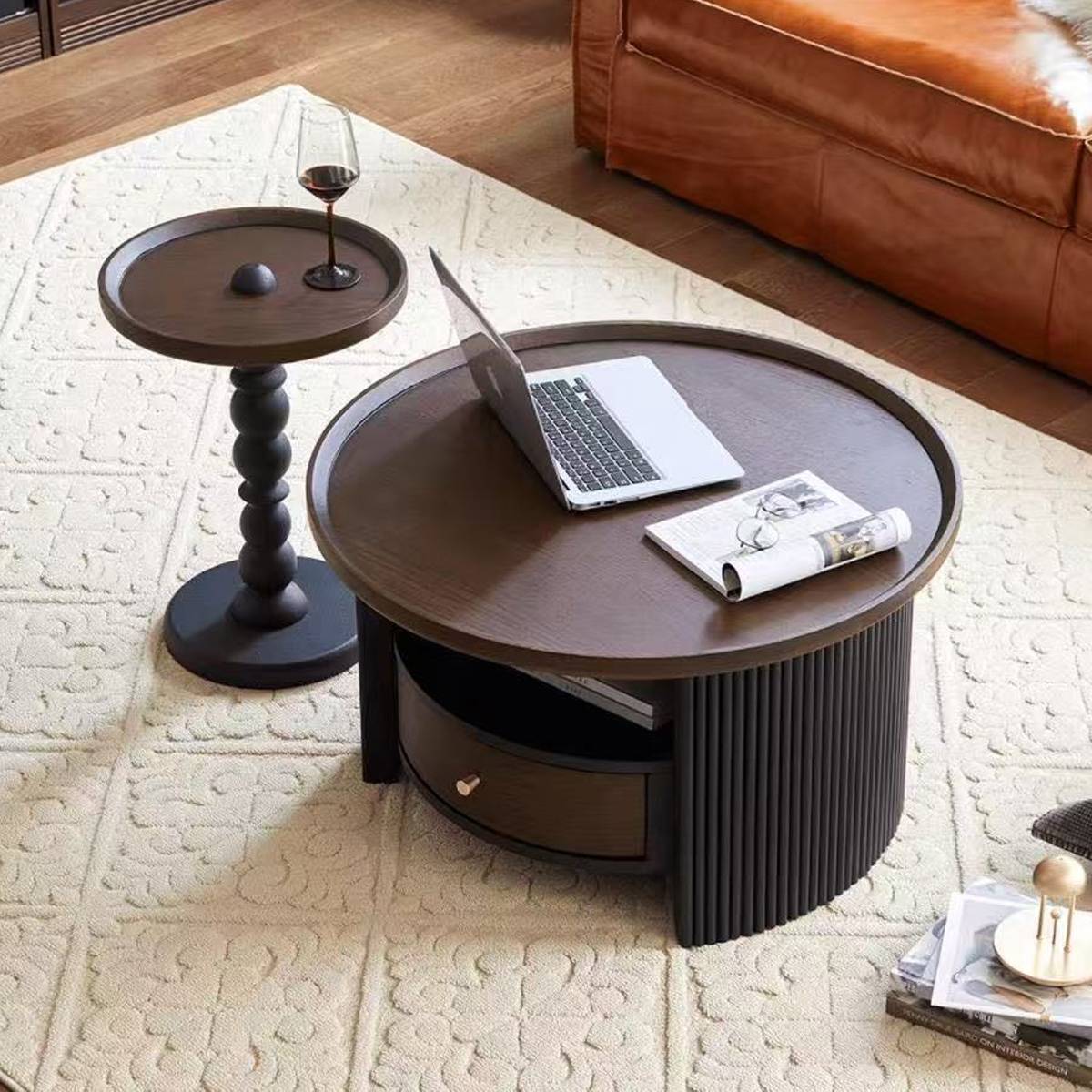 Mid-Century Modern Ash Wood Coffee Table (A68-163)