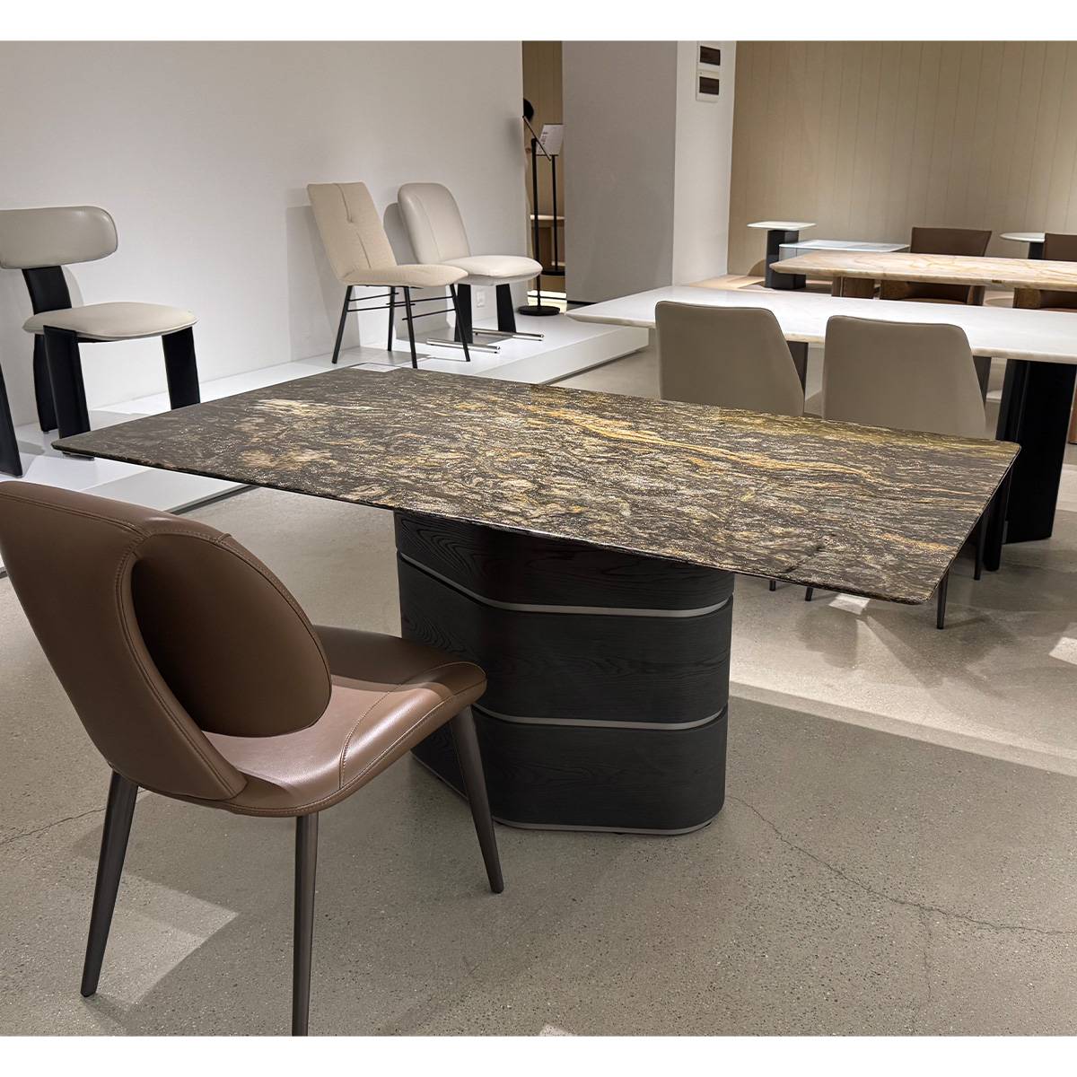 Natural Stone Platinum Diamond Long Dining Table (B10-TDj-45)
