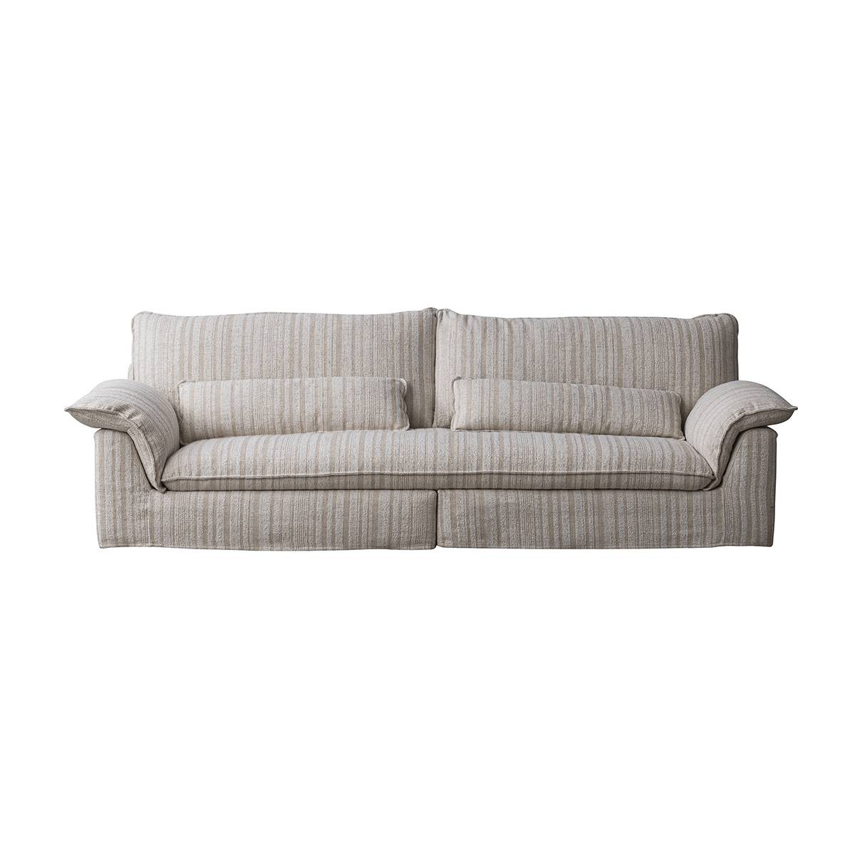 Front view of the Souffle Fabric Sofa against a white background