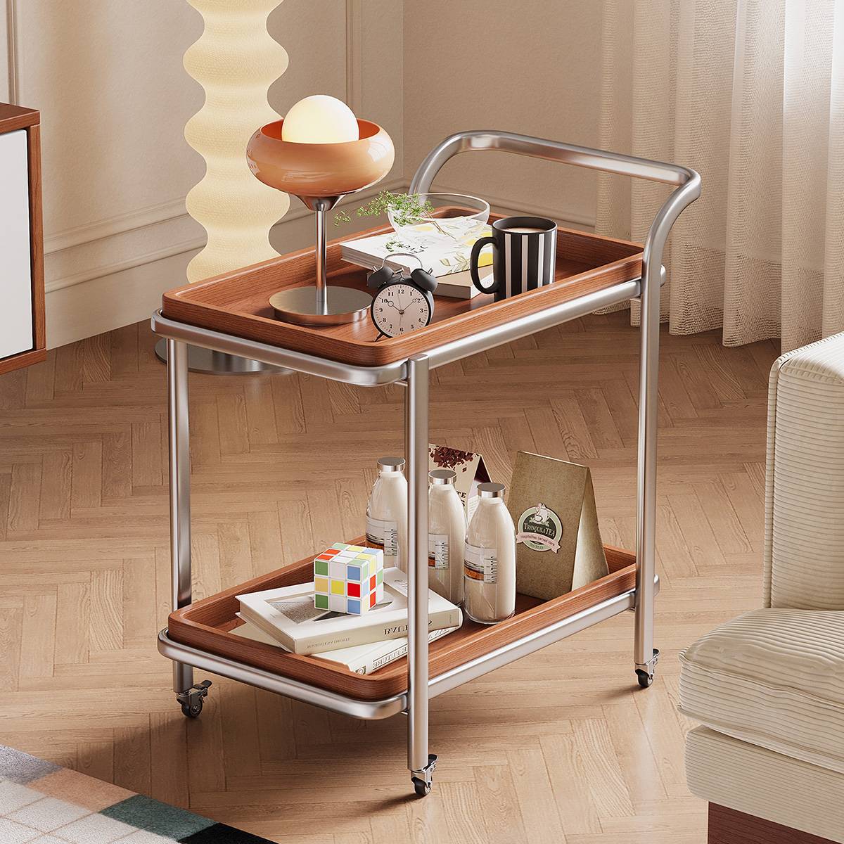 Side table viewed from a slightly different angle in a room setting