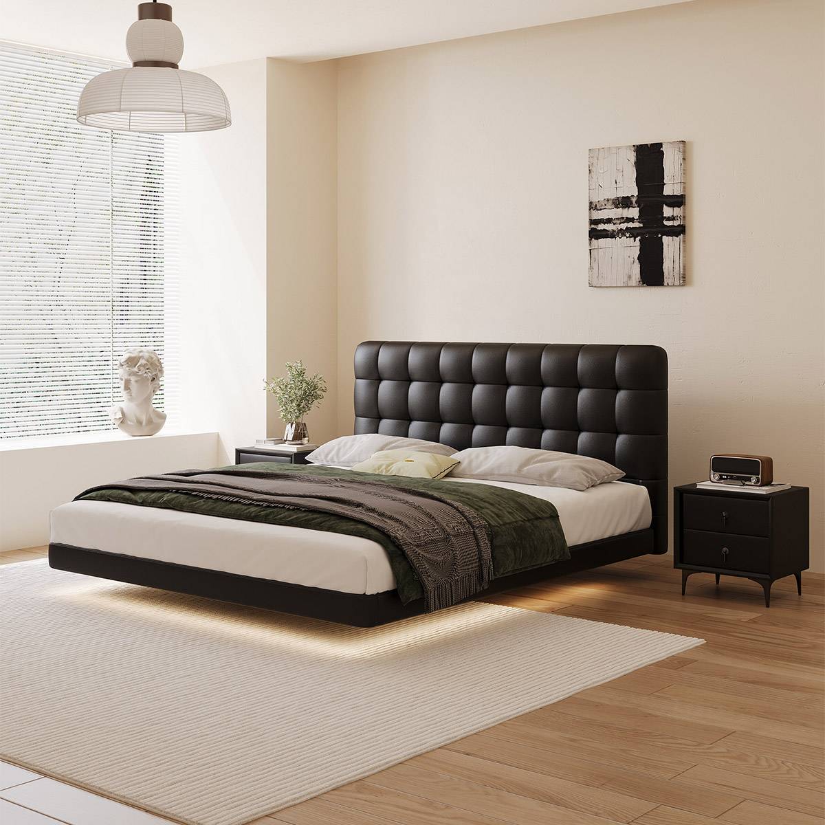 Eco-Leather Floating Bed (A72-9581)