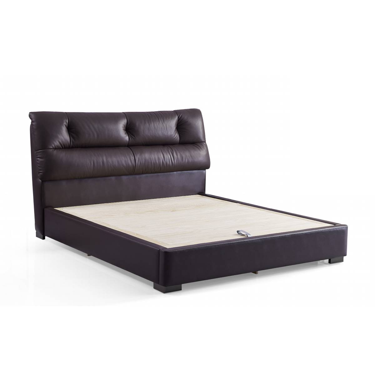 Warmth Top-Grain Leather Upholstered Storage Bed (B25-M-025)