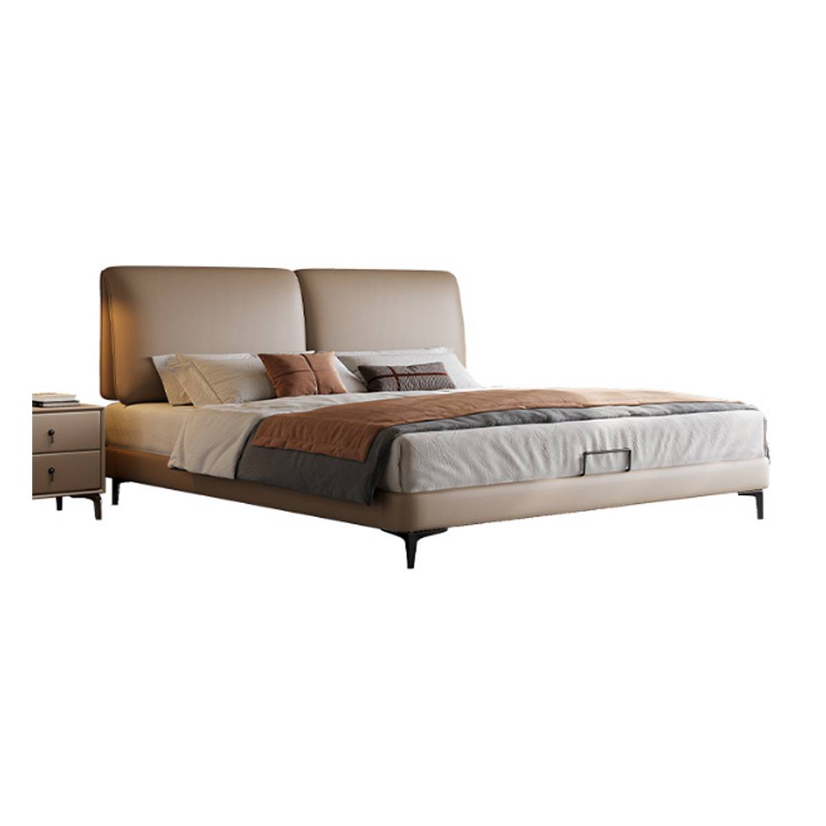 Compact Eco-Leather Upholstered Bed (A72-8096)