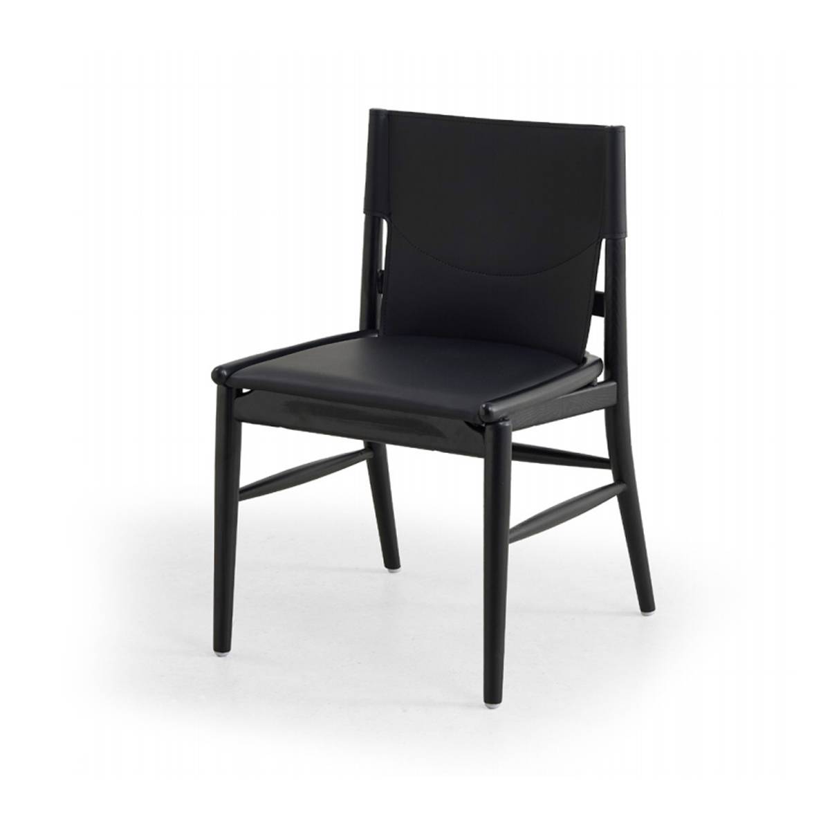Dining Chair with Armrests, Solid Wood Legs, Saddle Leather (Z67-A37)