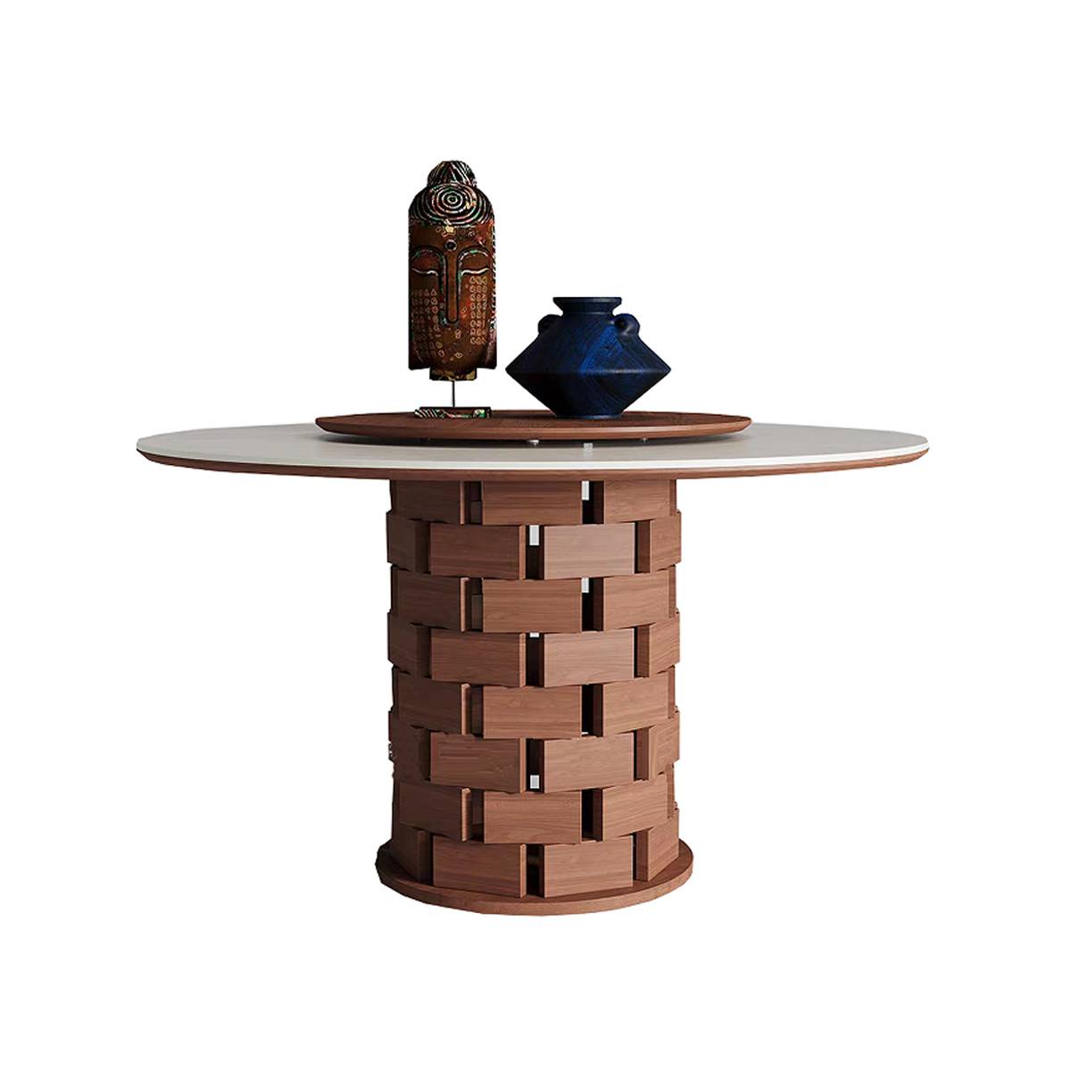 Travertine Sintered Stone Round Dining Table (Z87-T-065)