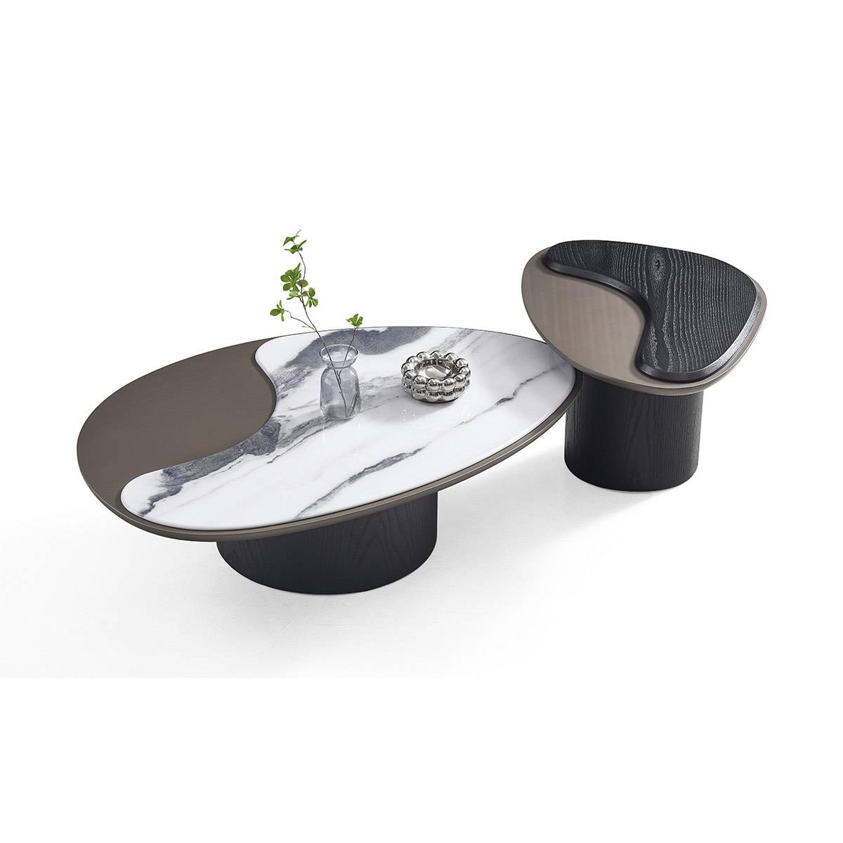 Microcrystalline Stone Combination Coffee Table (Z85-MC9131)