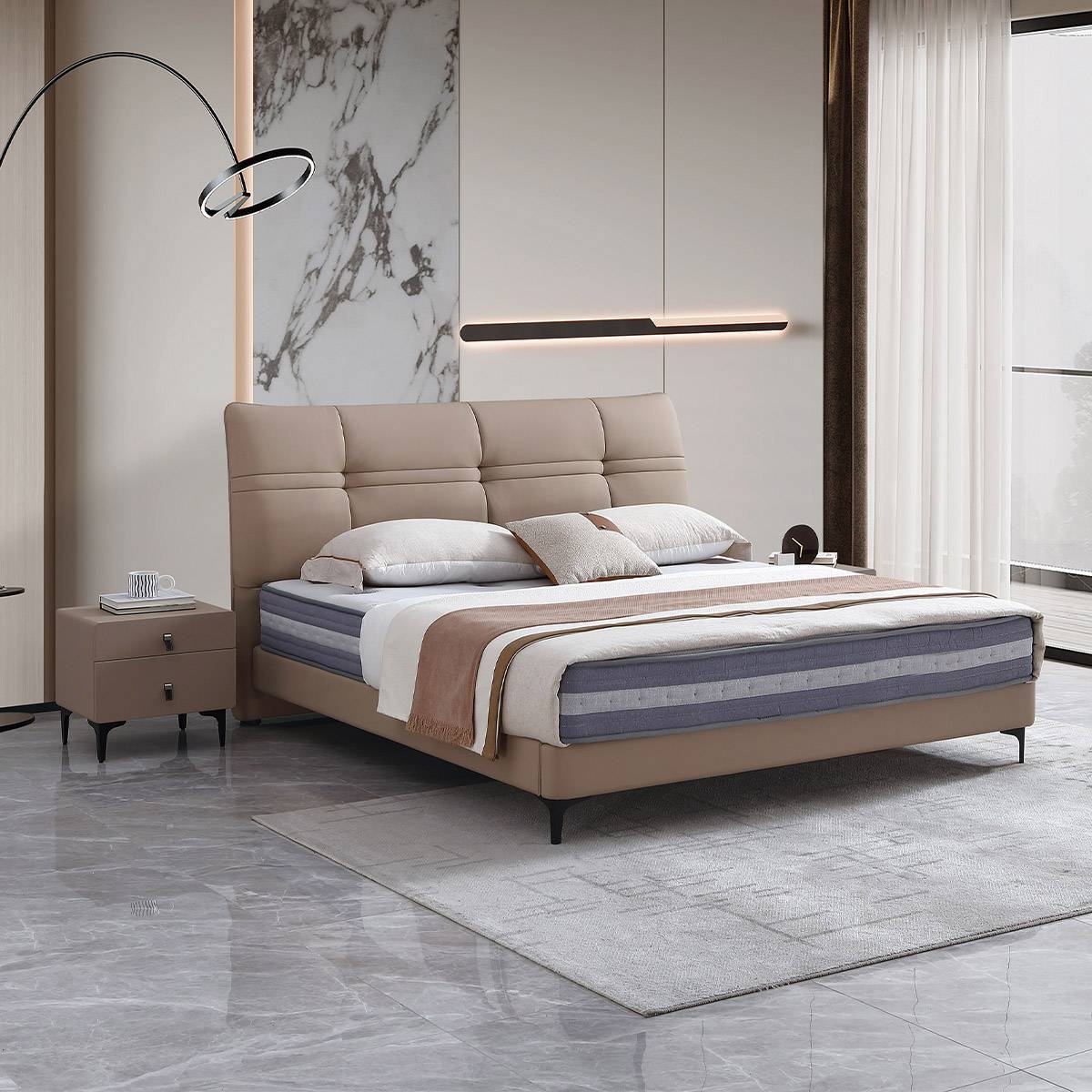 Top-Grain Leather Soft Bed (B04-A8895)