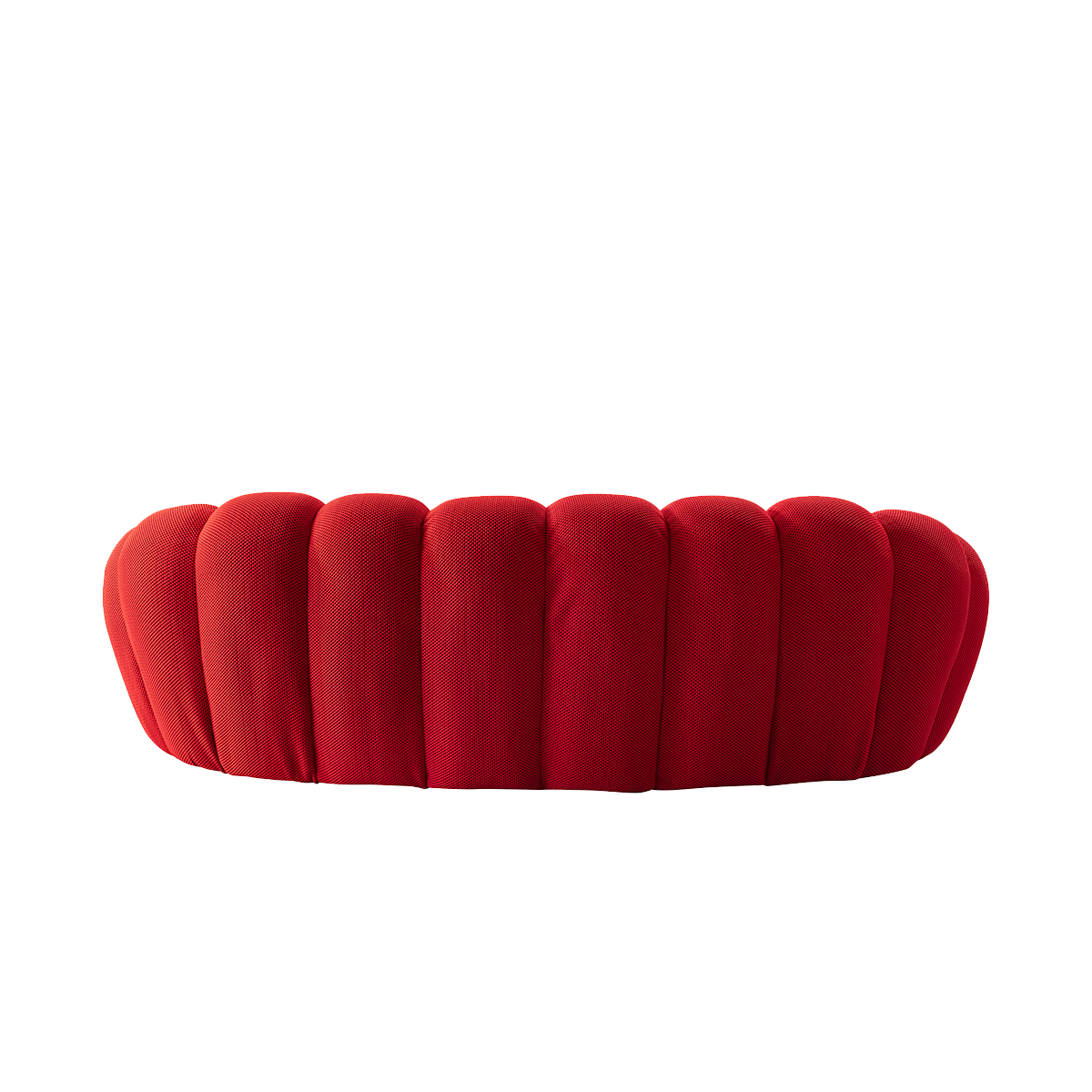 Front view of the red bubble sofa