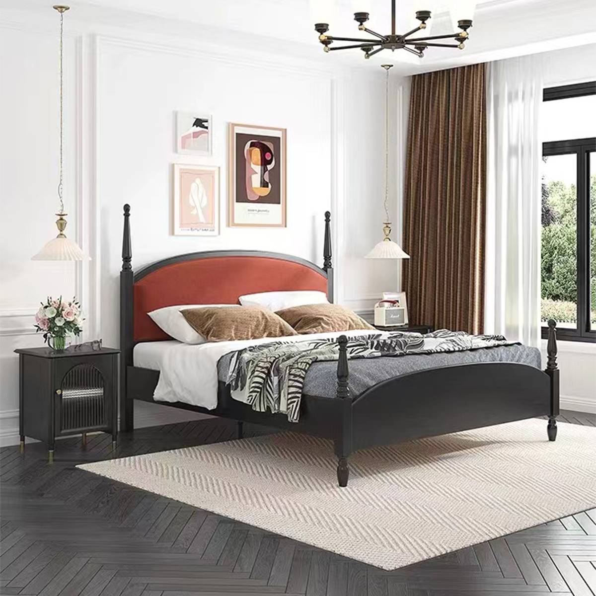 Mid-Century Solid Wood Bed 1.8M (B56-F215)