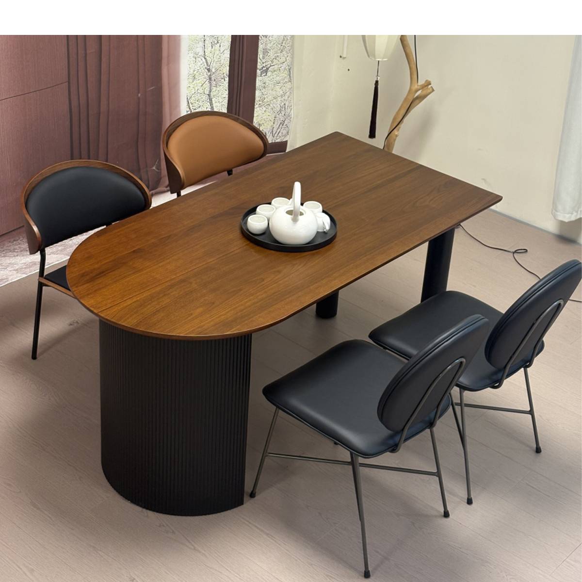 Mid-Century Modern Ash Solid Wood Dining Table (A68-176)