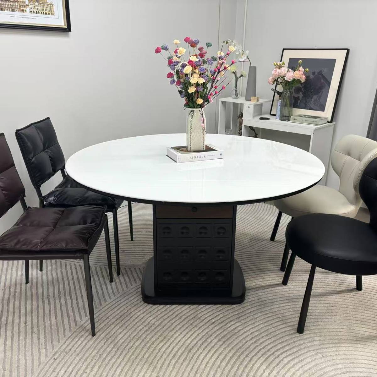 Microcrystalline Stone Storage Dining Table (A68-132)