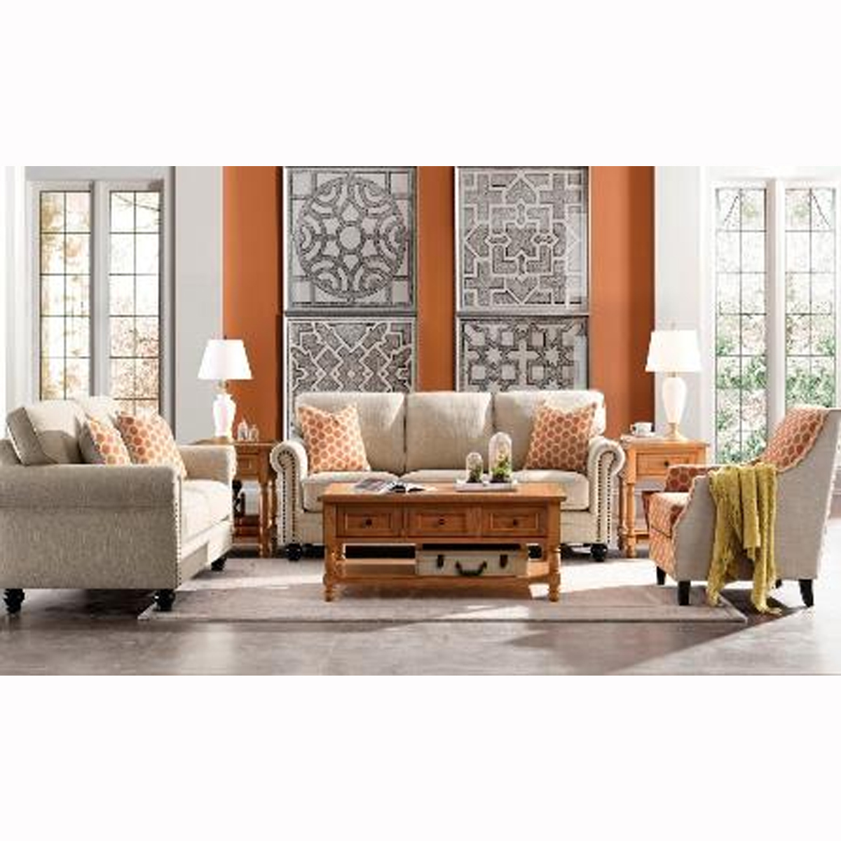 American Style Fabric Sofa 3-Seater (Z02-SA118)