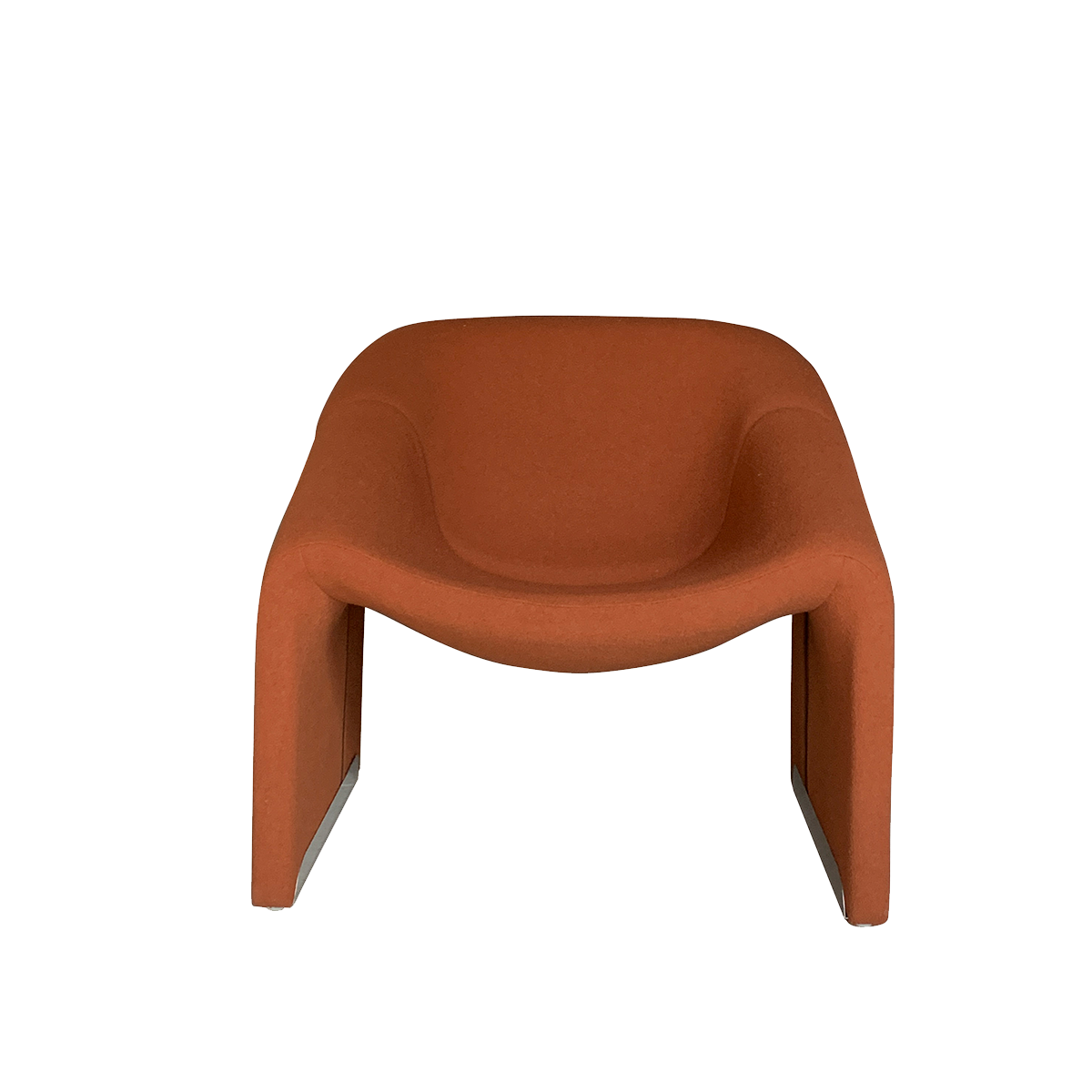 Front view of terracotta lounge chair