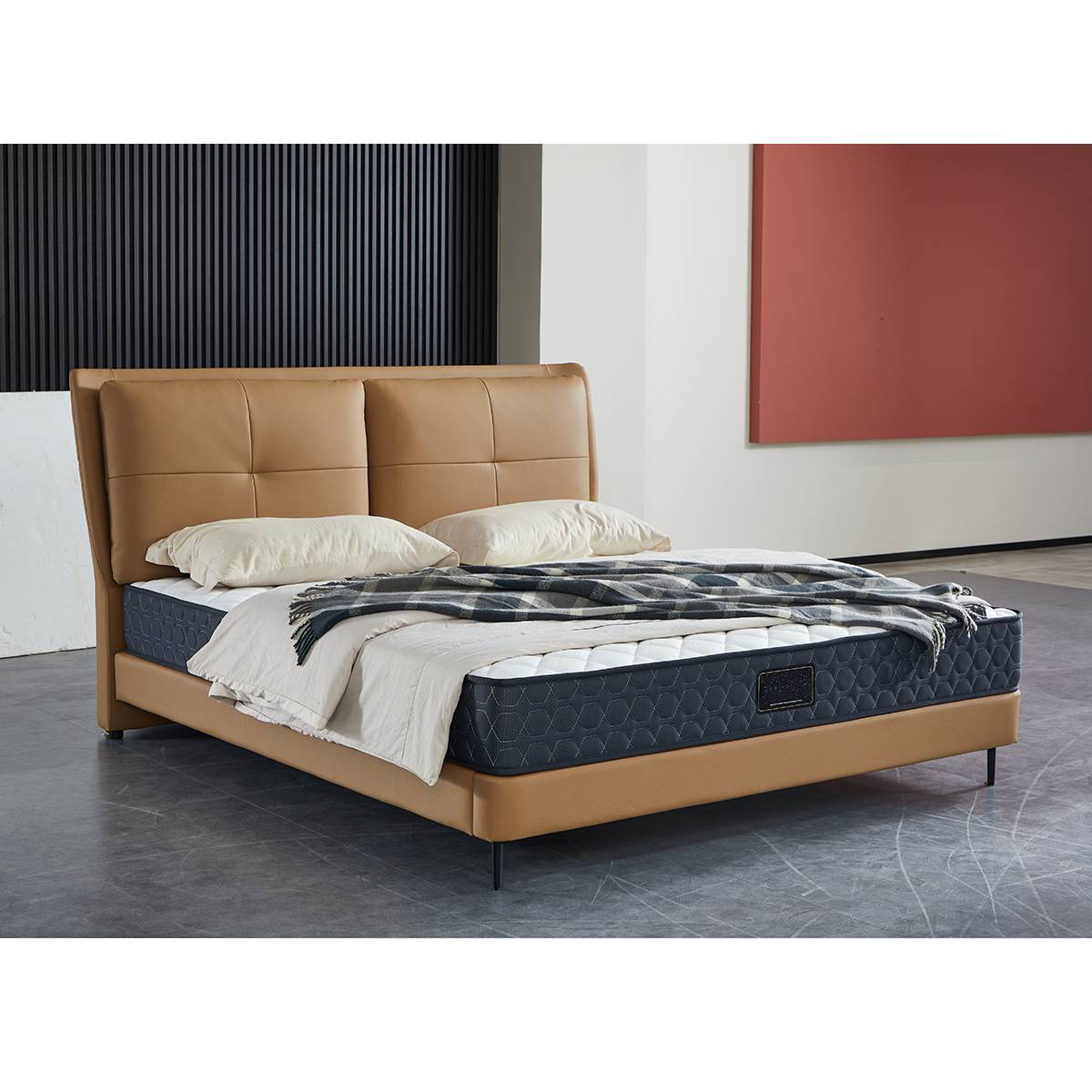 Top-Grain Leather 1.8m Soft Bed (A21-2505)