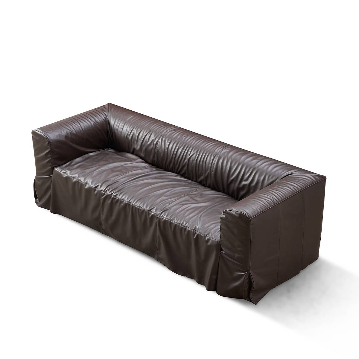 Full-Grain Oil Wax Leather 4-Seater Sofa (B12-3501)
