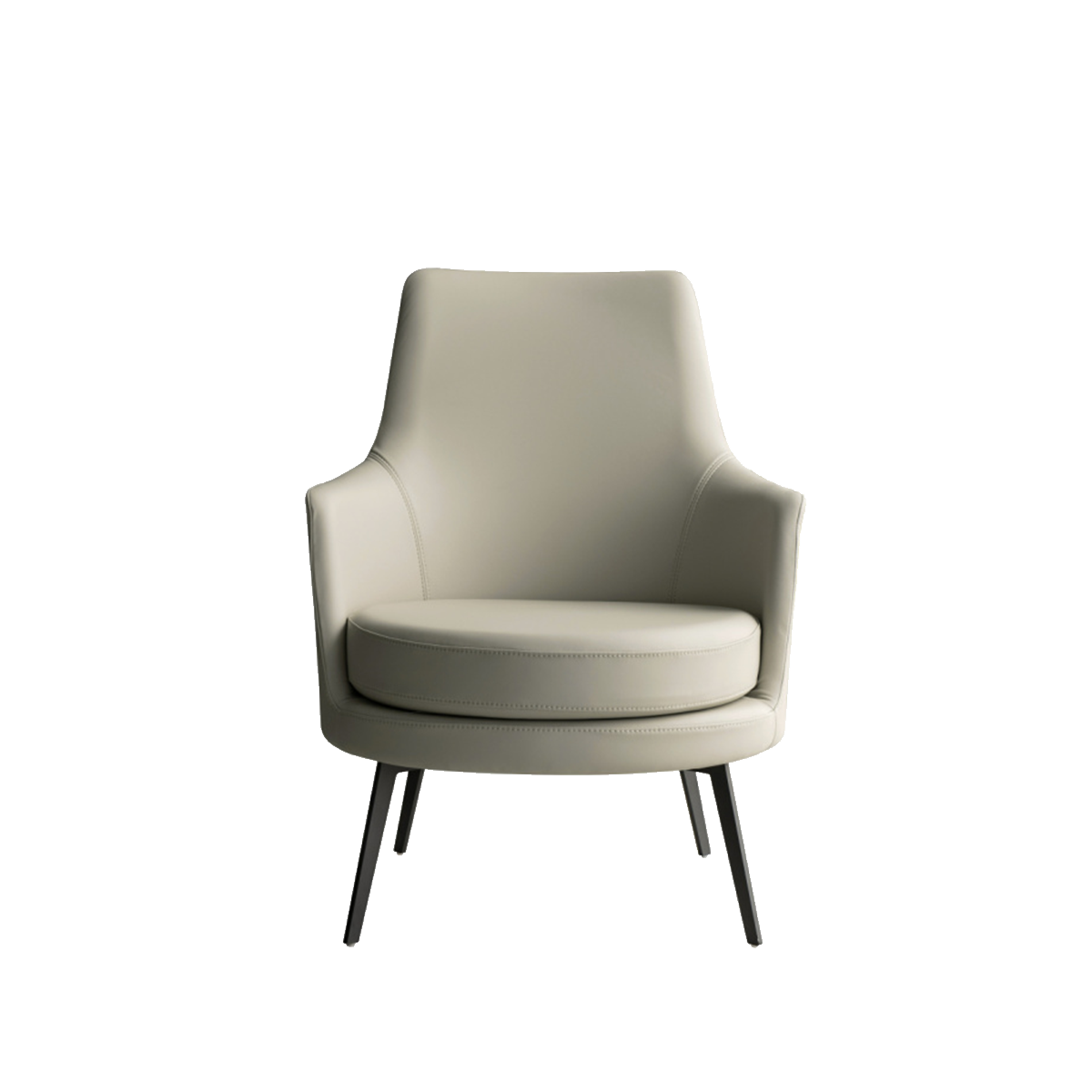Front view of beige modern lounge chair