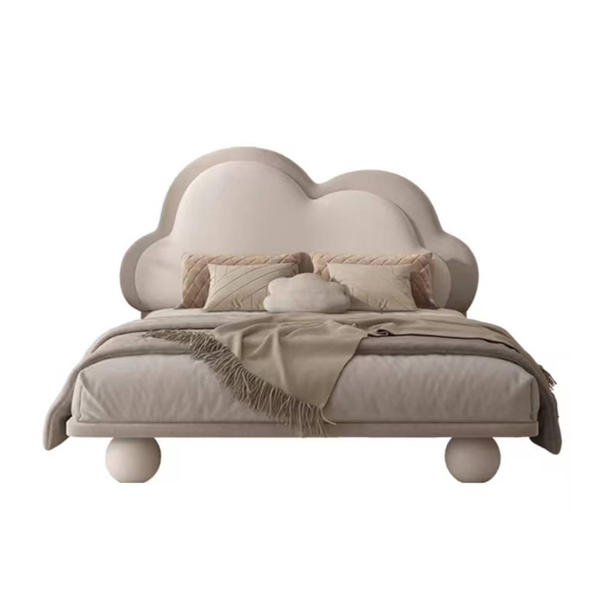Grey cloud bed isolated on white background