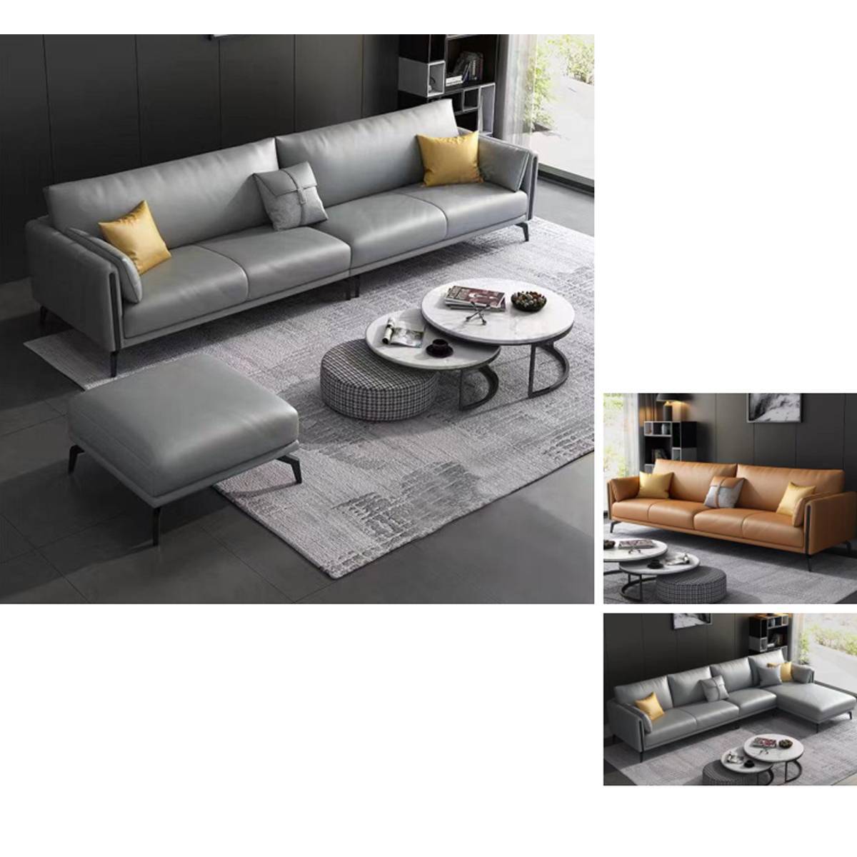 Straight Sofa with Narrow Arms (A01-9103)
