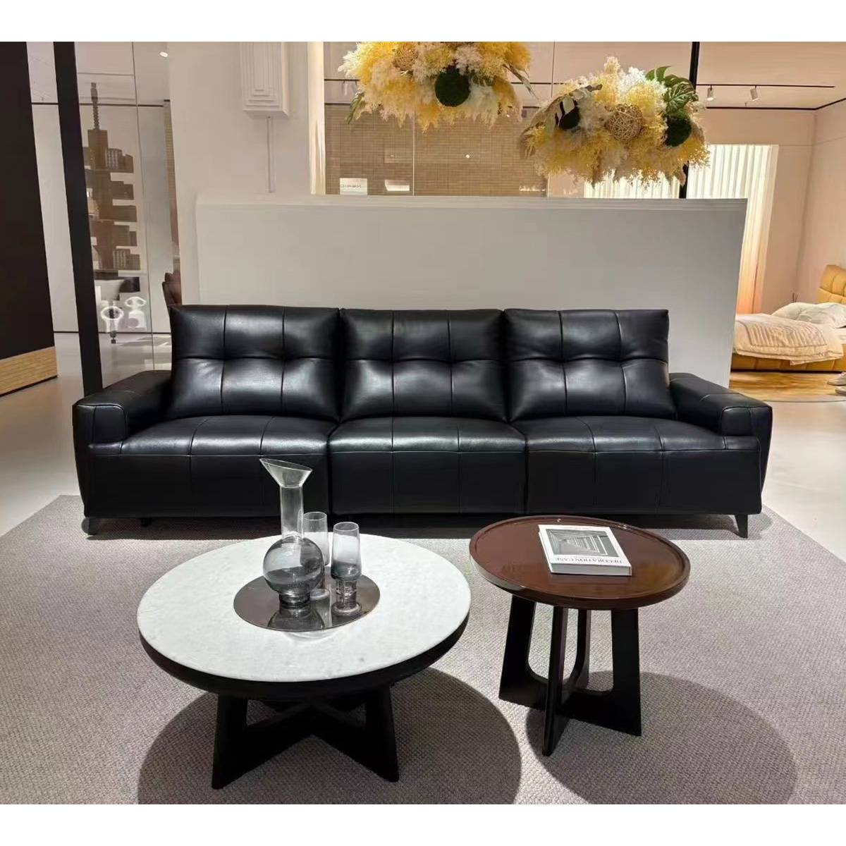 Straight Leather Functional Sofa 3-Seater (B22-R0583)