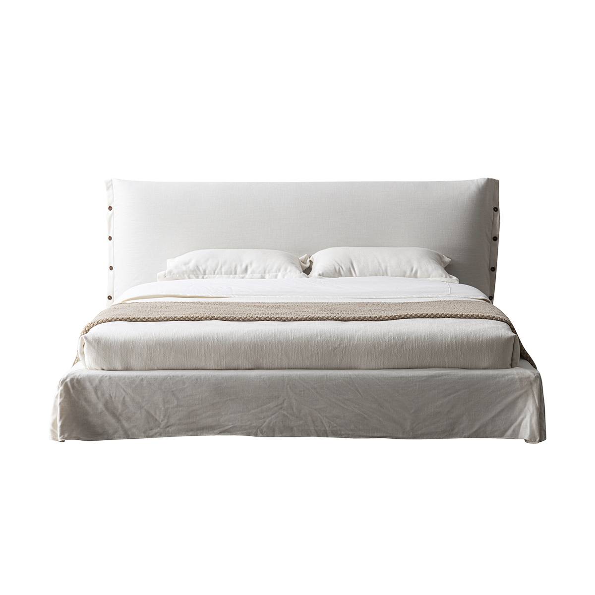 Front view of the bed against a white background