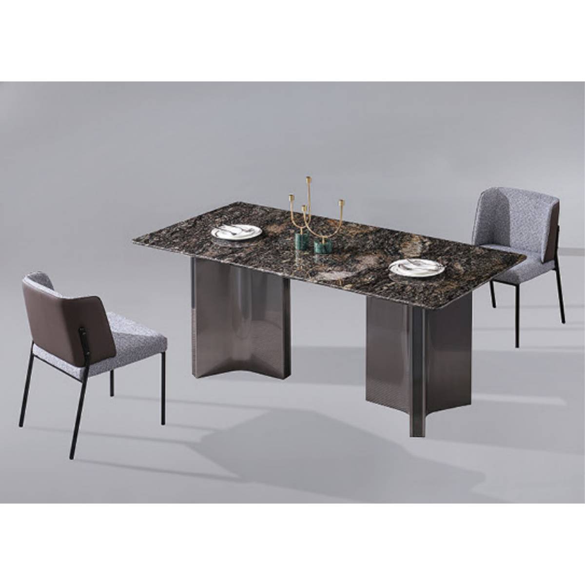 Platinum Diamond Natural Marble Luxury Stone Dining Table (B63-B2302)