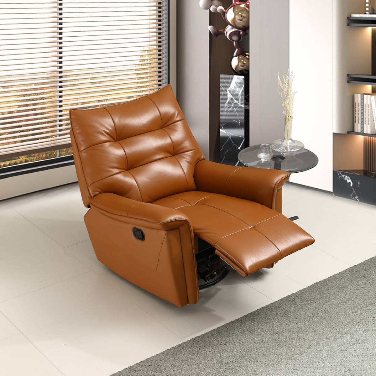 Genuine Leather Manual Recliner (Z49-G23)