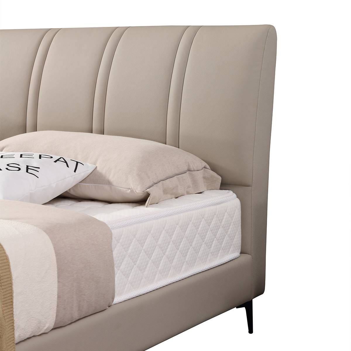 Side view of the bed frame and headboard profile