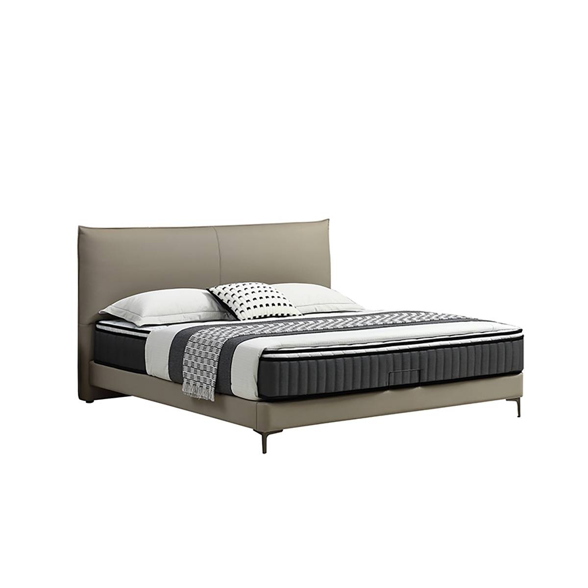 Full view of the Cheers Ecological Leather Bed in a modern bedroom setting