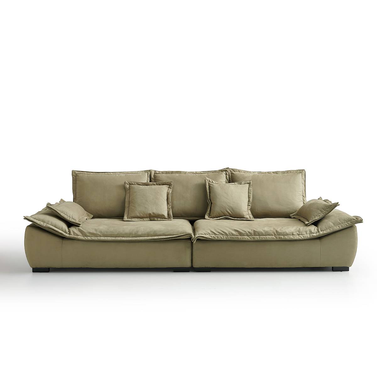 Front view of the beige B12 Sailboat Sofa