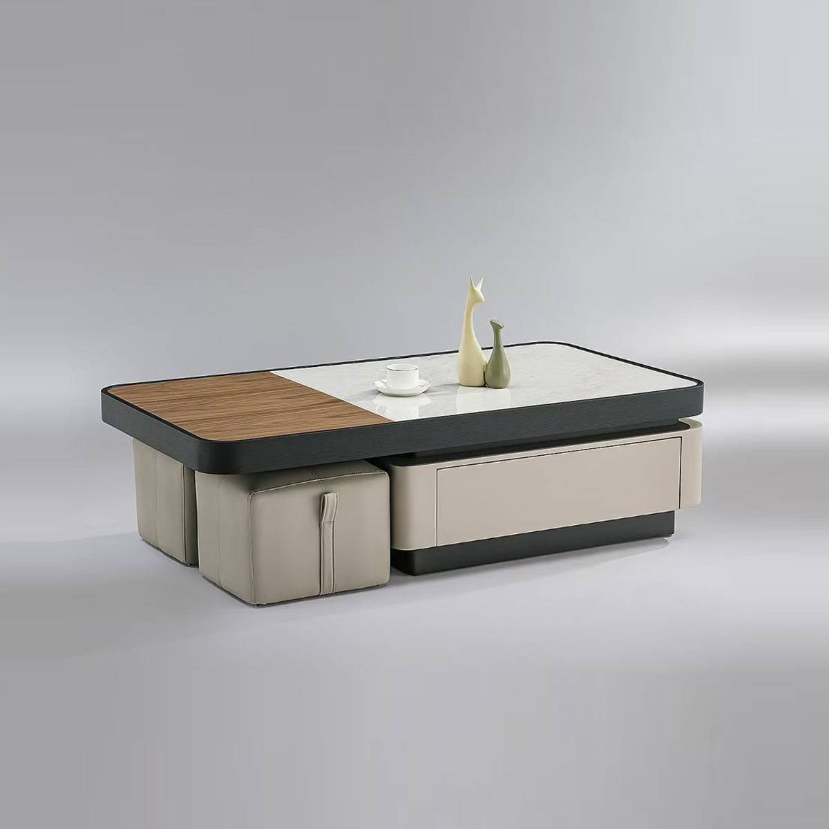 Long Coffee Table with Stools (Z60-2630)