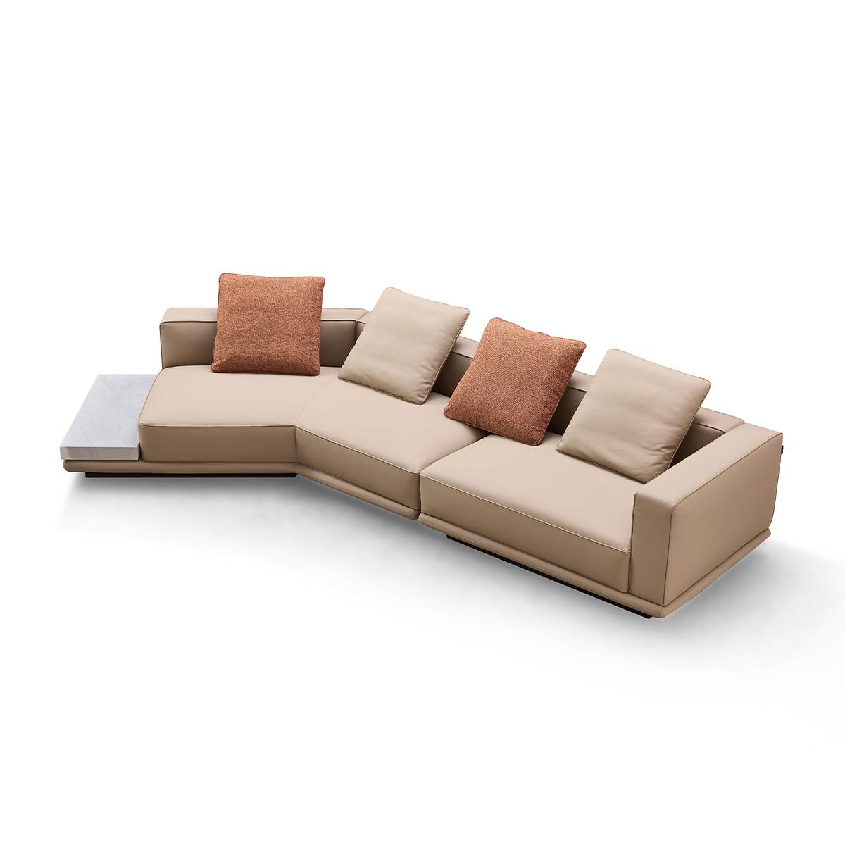 New Horizon Half Leather Cowhide Sofa 3-Seater + Chaise (B12-New Horizon)