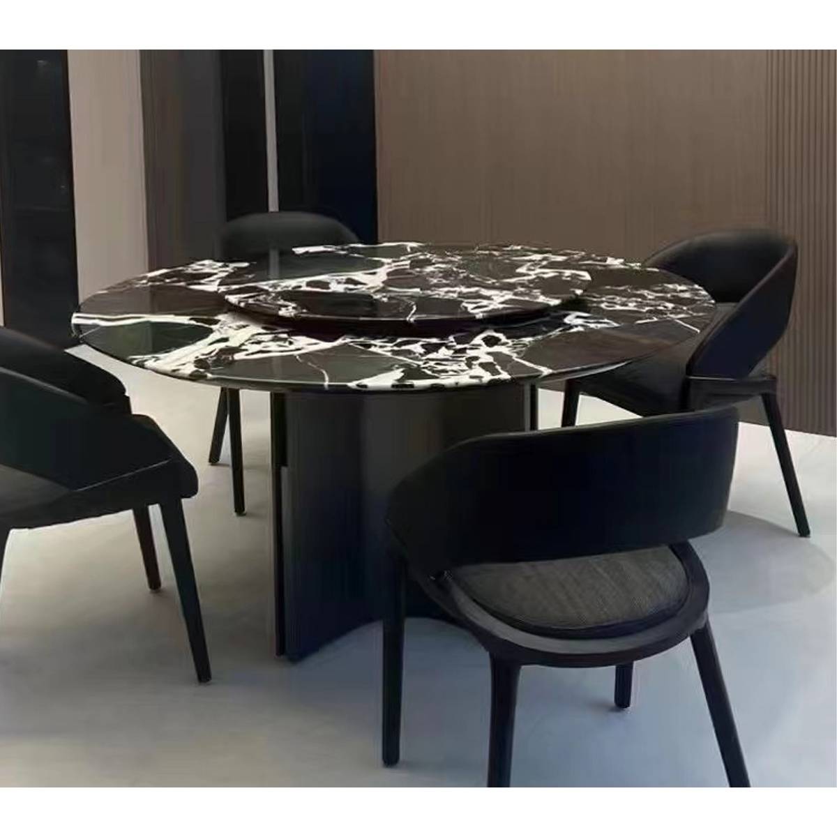 Bulgari Black Natural Stone Round Dining Table (B65-9601)