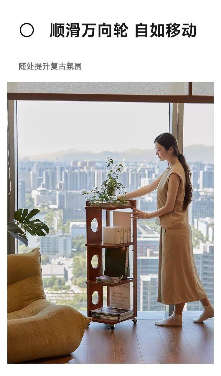 Side cabinet in a bedroom setting with a sunset painting
