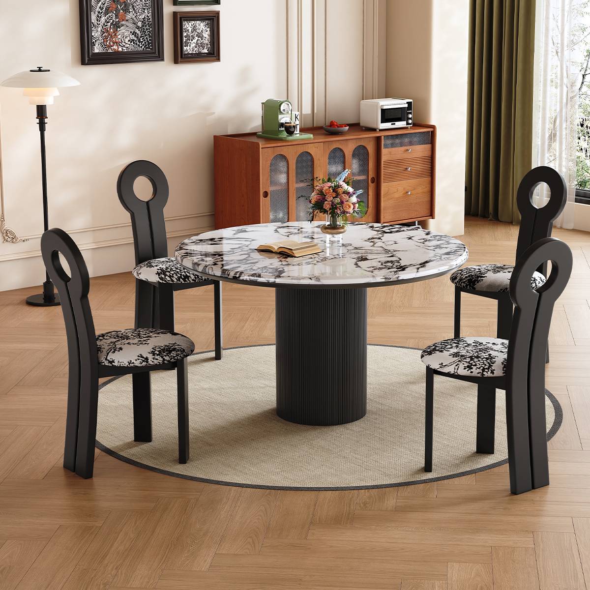 Mid-Century Marble Round Table (A73-699)