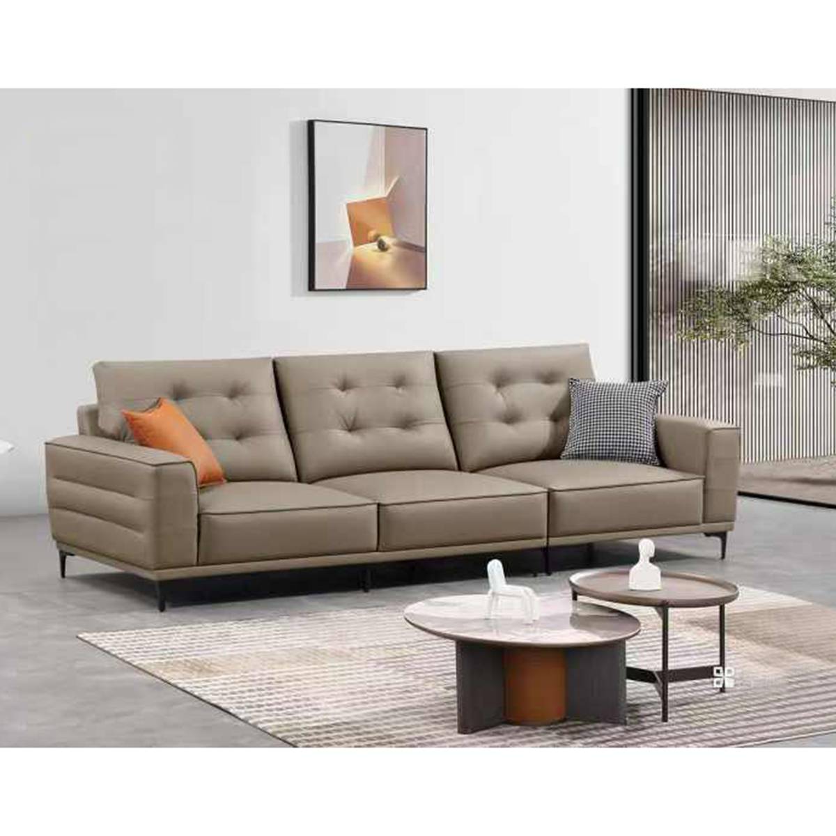 Genuine Leather Straight Sofa (A01-2322)