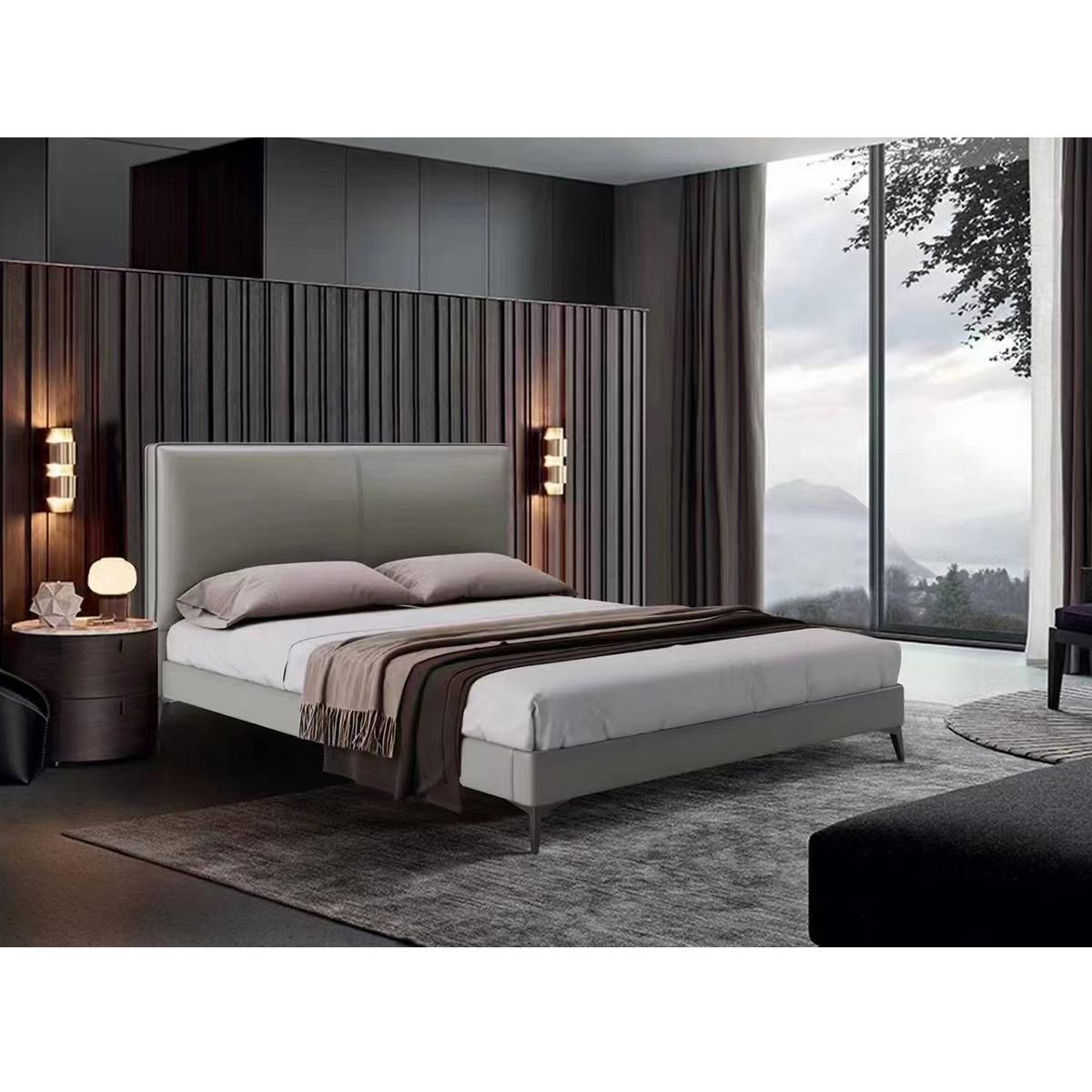 Top-Grain Leather Soft Bed (A19-629)