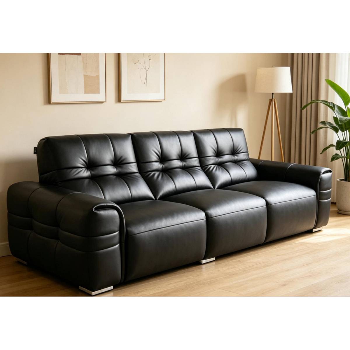 Genuine Leather Functional Straight Sofa (Z41-93058)
