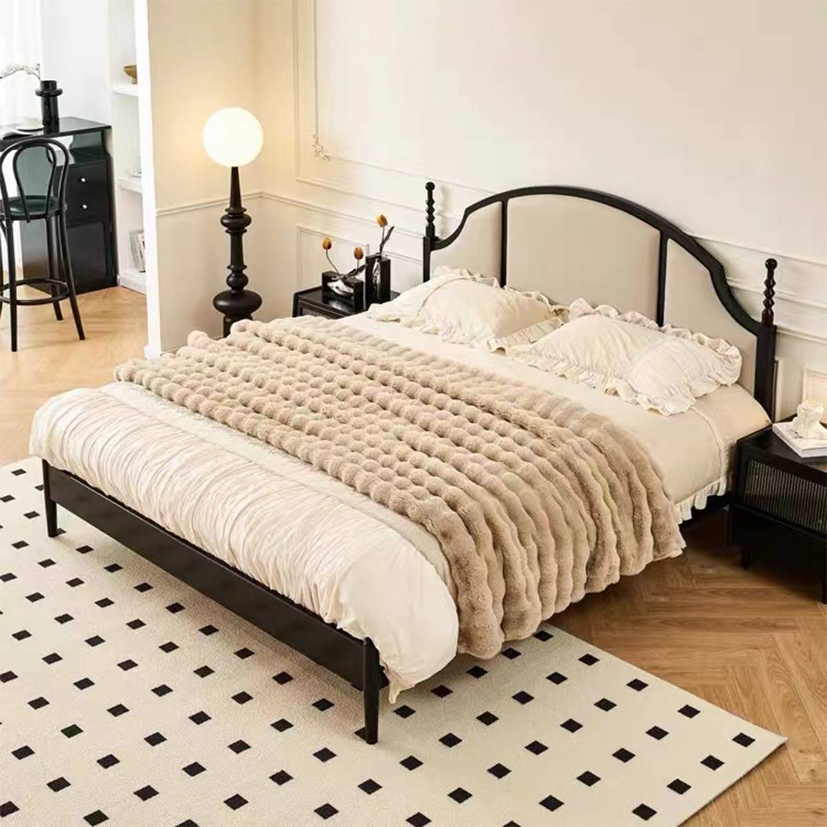Mid-Century Solid Wood Bed 1.8M (B56-F210)