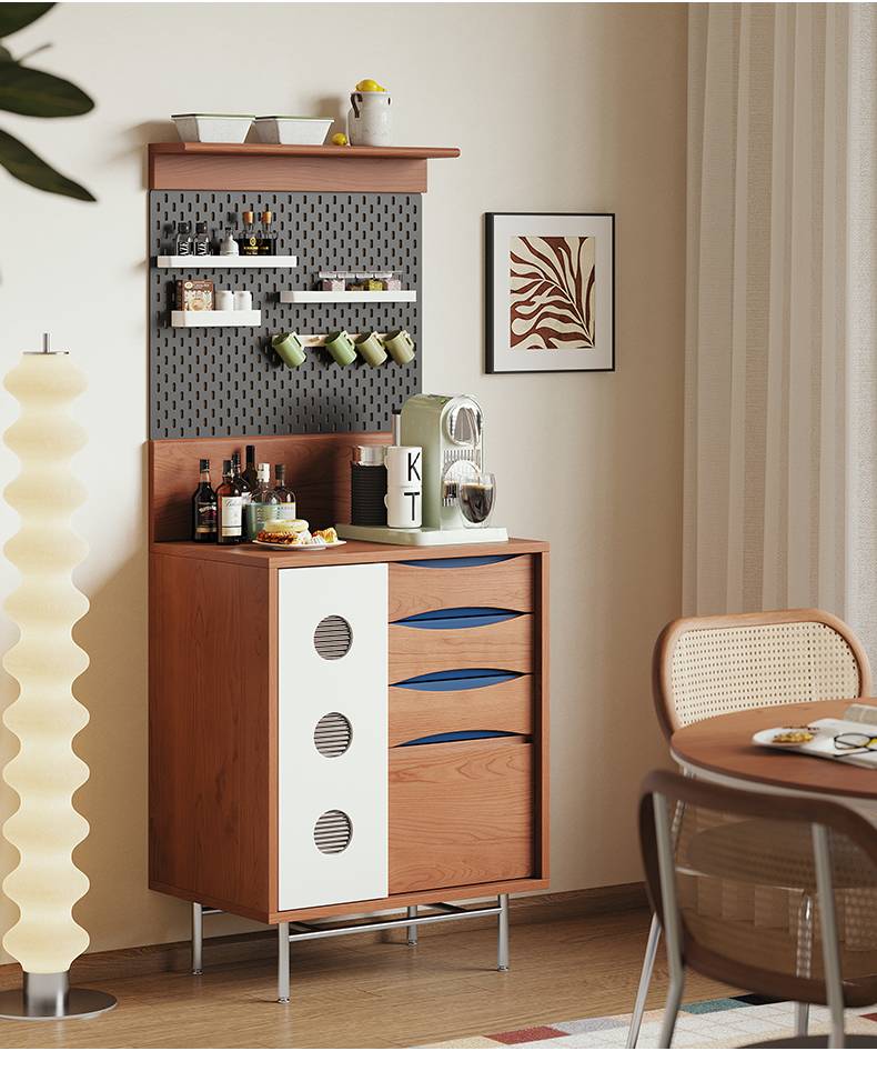 Sideboard with dark grey pegboard variation