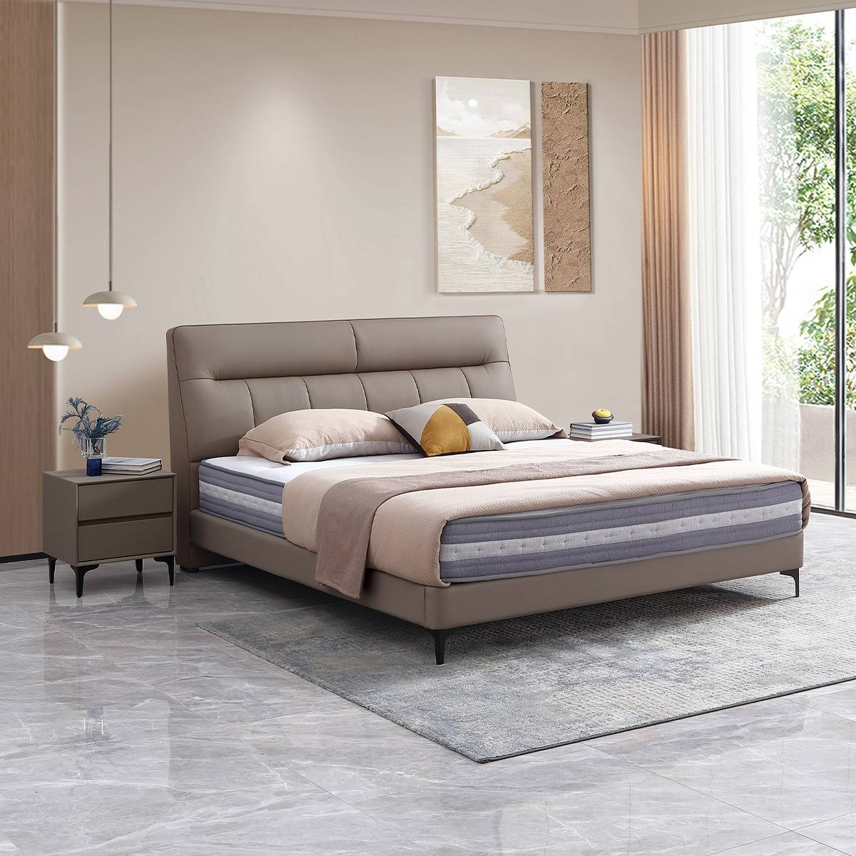 Top-Grain Leather Soft Bed (B04-A8902)