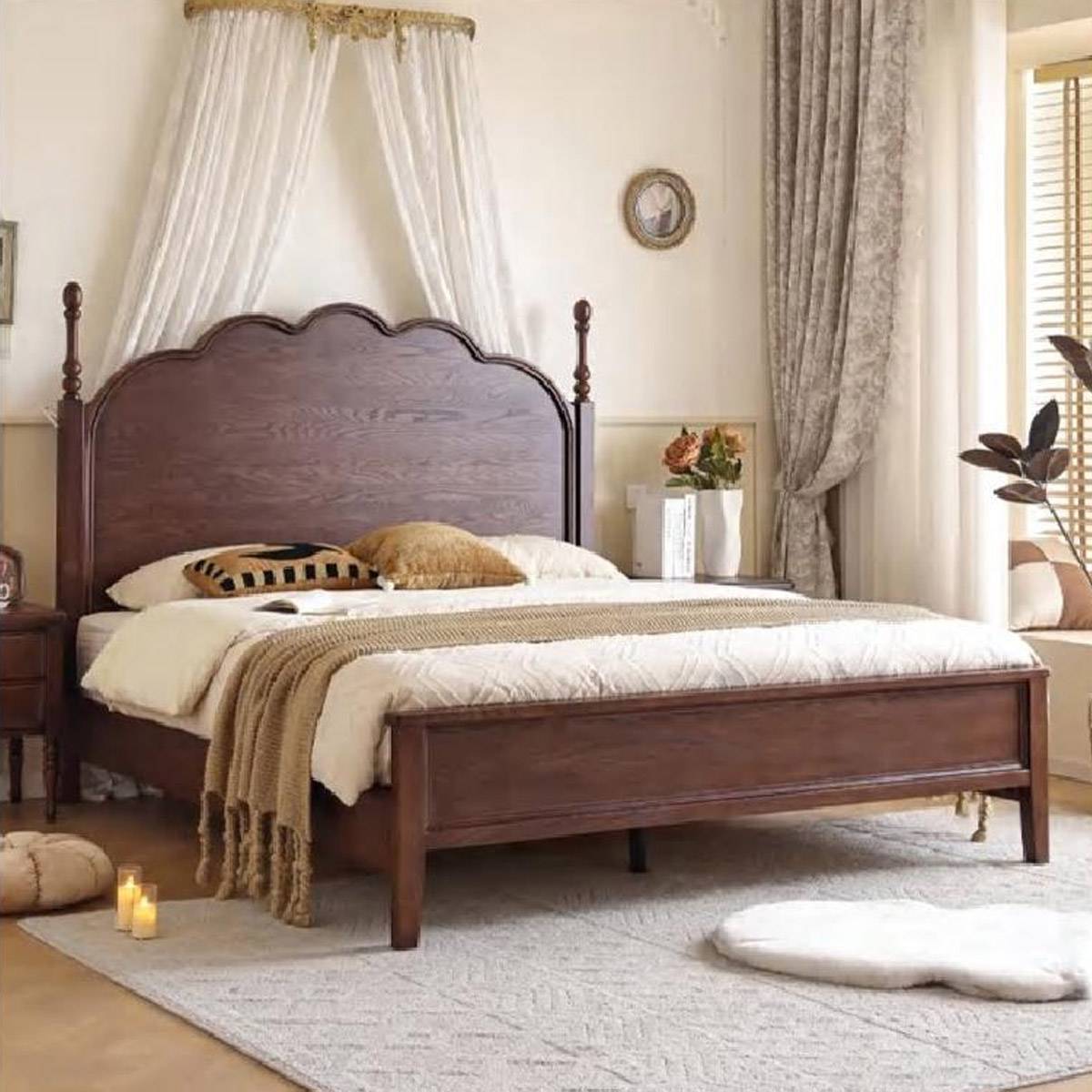 Mid-Century Solid Wood Bed (A51-YZMY18-2)